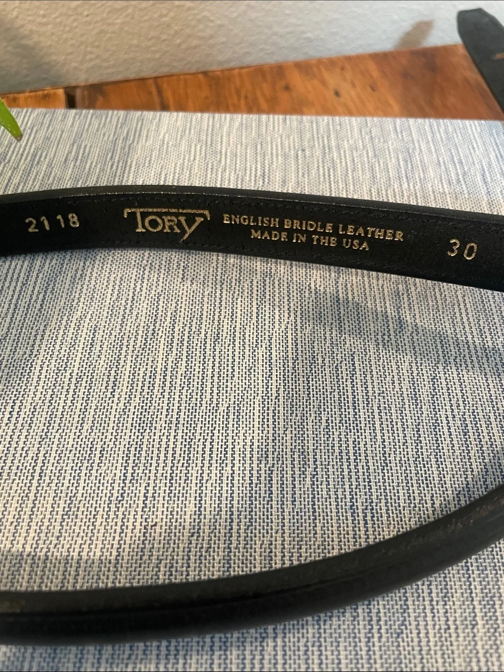Tory Leather English Bridle Leather Belt | Size 30 | Made in USA | Style 2118